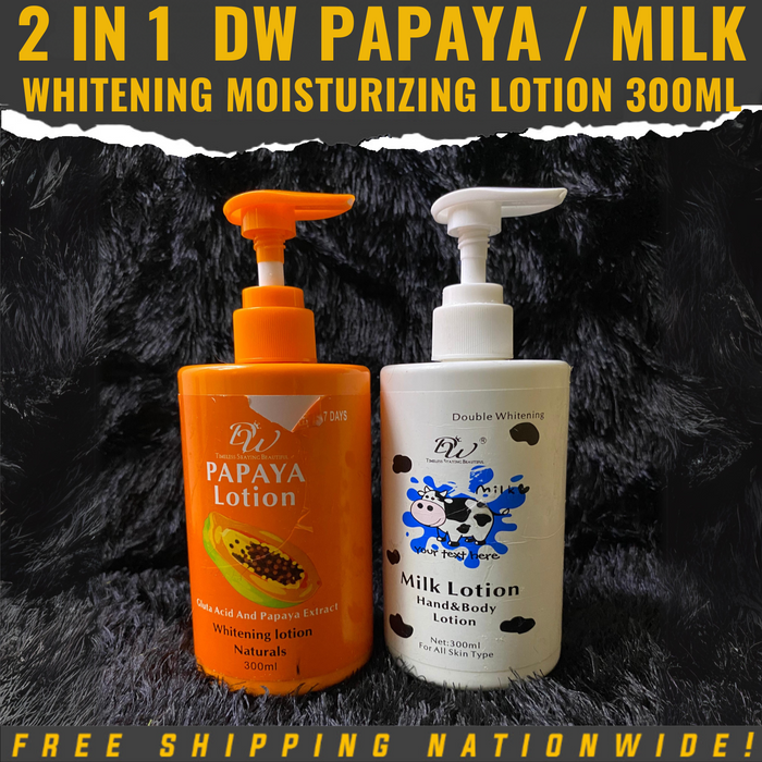 2 in 1 DW Papaya / Milk Whitening Moisturizing Lotion 300ml