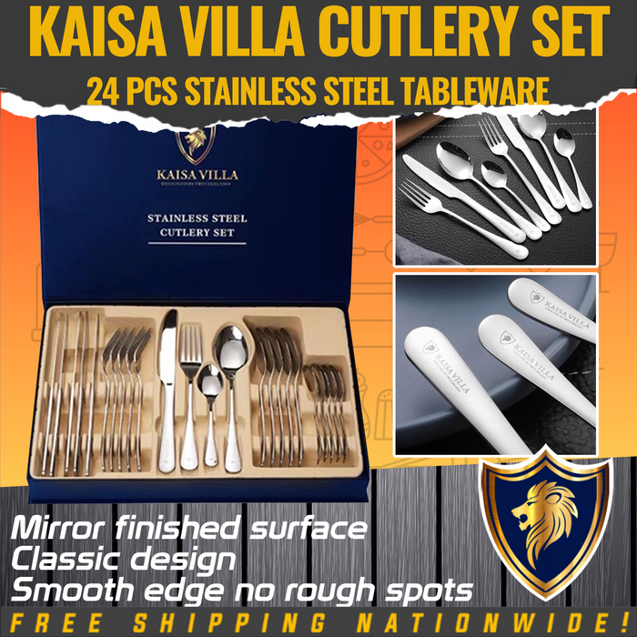 Kaisa Villa Direct Supplier 24pcs Stainless Steel Cutlery Set