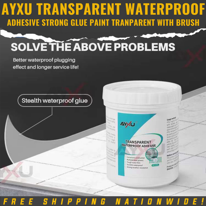 AYXU Transparent Waterproof Adhesive Strong Glue Paint Transparent with Brush