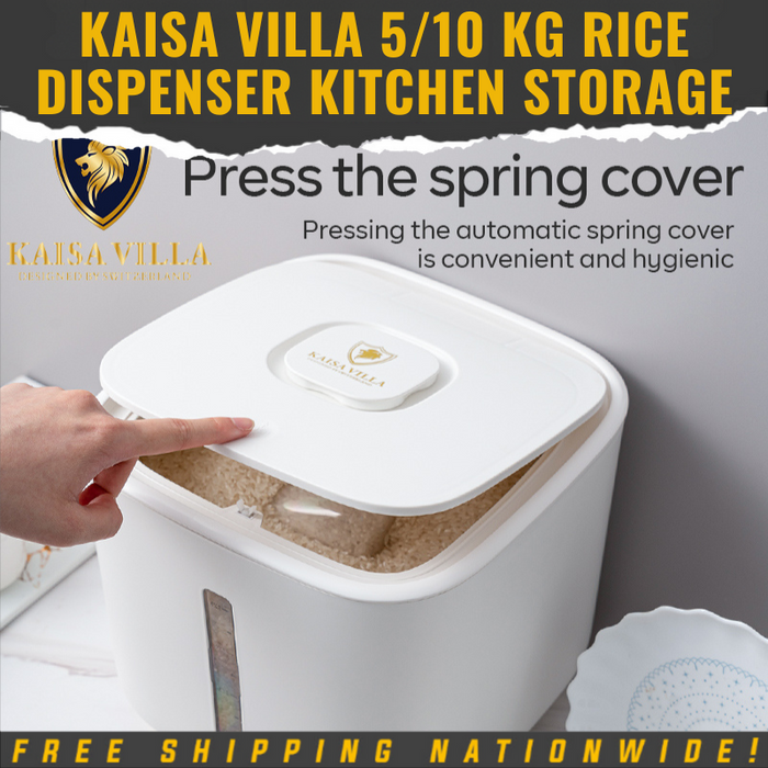 KaisaVilla Direct Supplier 5/10kg Rice Dispenser Moisture-proof mothproof Dustproof Rice Storage Box Kitchen Storage