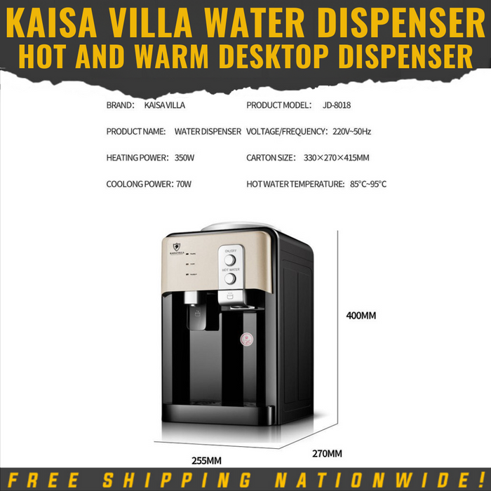Kaisa Villa Direct Supplier Water Dispenser Hot and Warm Desktop Dispenser
