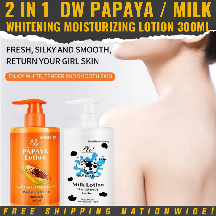 2 in 1 DW Papaya / Milk Whitening Moisturizing Lotion 300ml