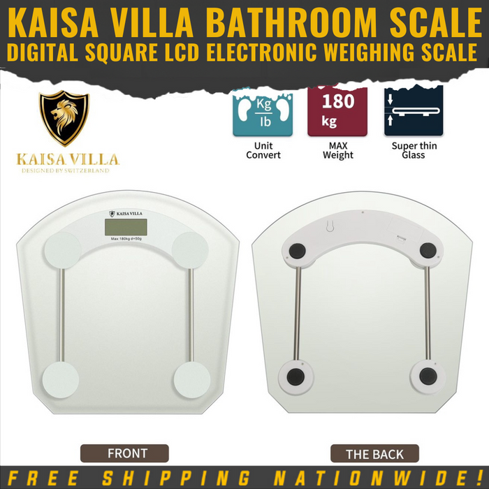 Kaisa Villa Direct Supplier Bathroom Scale Digital Square LCD Electronic Weighing Scale Health Scale