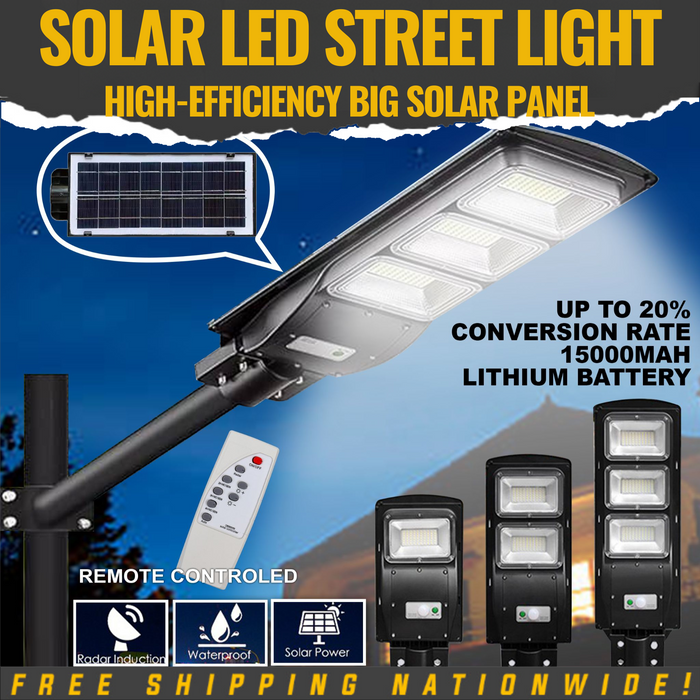 SOLAR LED Street Lights 60W 200W 300W 400W LED Outdoor Waterproof Sensor Flood Wall Lightning Lamp
