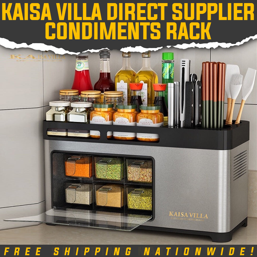 Condiments Rack with Knife Holder - Kaisa Villa Direct Supplier