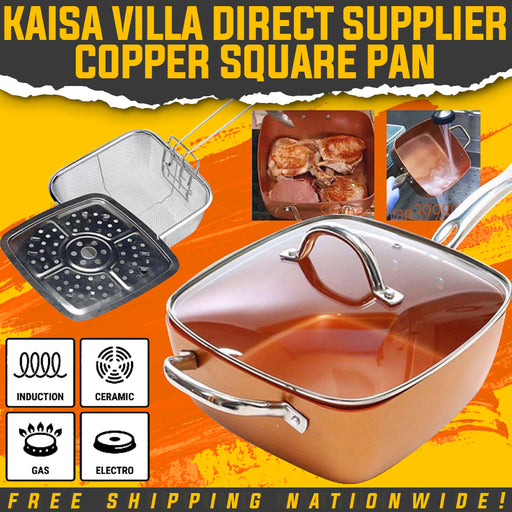 Copper Square Pan - Kaisa Villa Direct Supplier