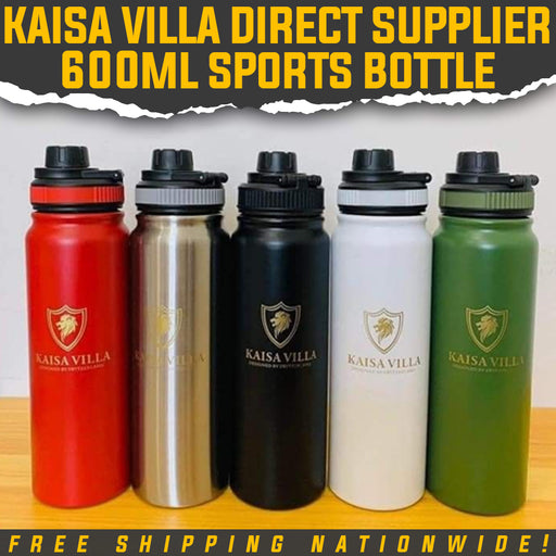 Stainless Steel Sports Bottle 600ml - Kaisa Villa Direct Supplier
