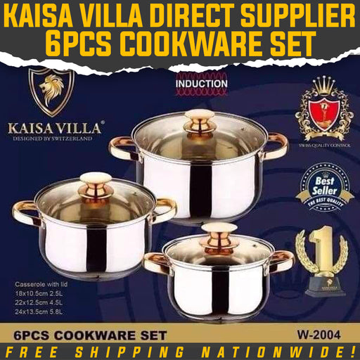 6pcs Cookware Set W-2004 - Kaisa Villa Direct Supplier