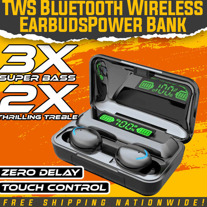 TWS Bluetooth Wireless Earphones/Earbuds With Power Bank